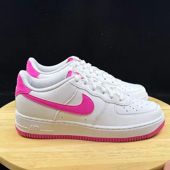 Nike Air Force 1 White/Laser Fuchsia (FV5948 102) Big Kid's 7Y Women’s 8.5 - Picture 4 of 10